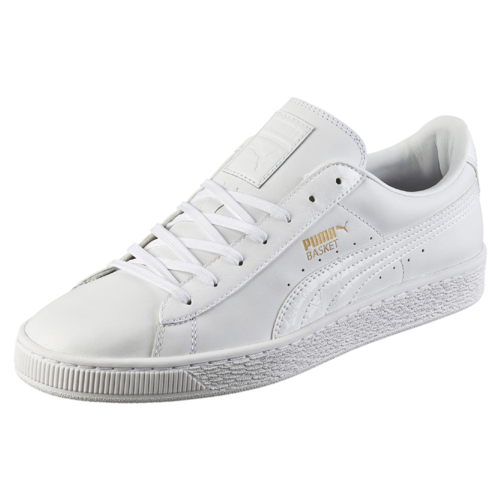 Mens Puma Basket Classic Animal Croc White Basketball Shoes Z71226 Mens Puma Basket Classic Animal Croc White Basketball Shoes Z71226